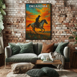 Oklahoma Cowboy Western Adventure Heritage Poster PosterGoat
