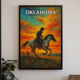 Oklahoma Cowboy Western Adventure Heritage Poster PosterGoat