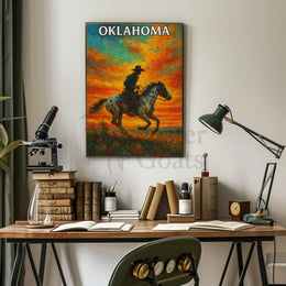 Oklahoma Cowboy Western Adventure Heritage Poster PosterGoat