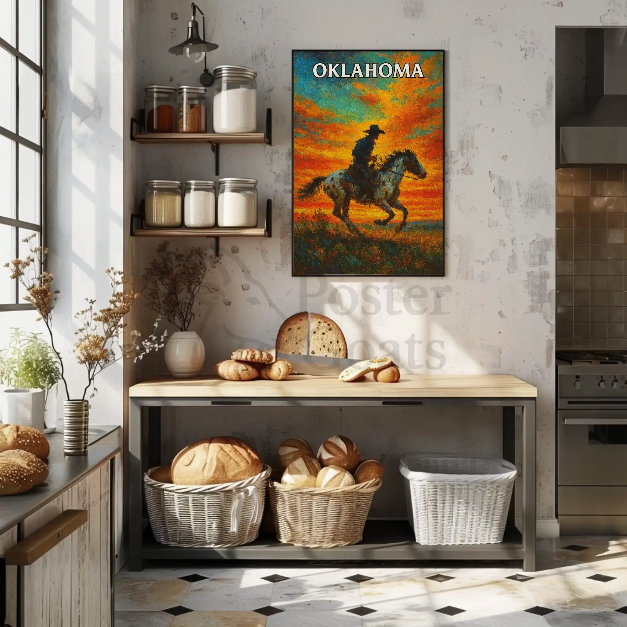 Oklahoma Cowboy Western Adventure Heritage Poster PosterGoat