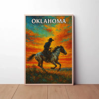 Oklahoma Cowboy Western Adventure Heritage Poster PosterGoat