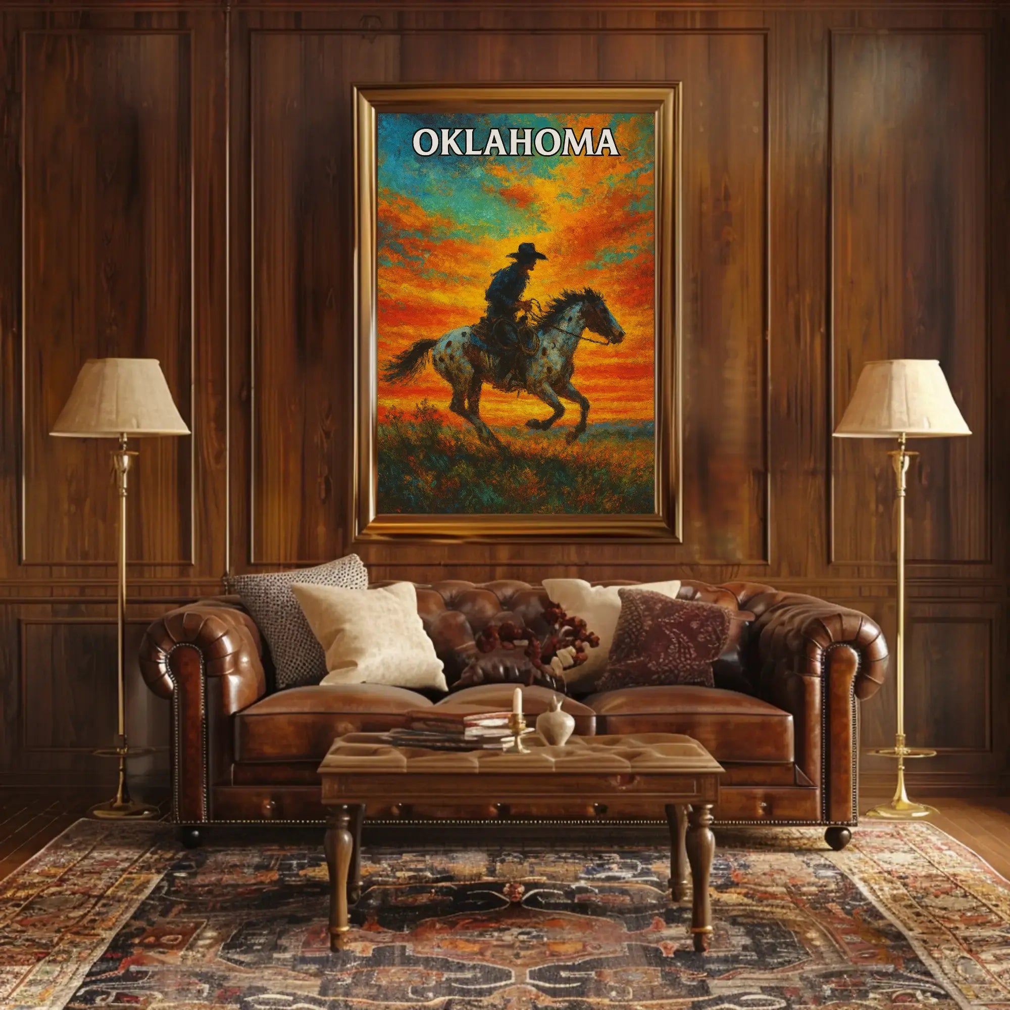 Oklahoma Cowboy Western Adventure Heritage Poster PosterGoat