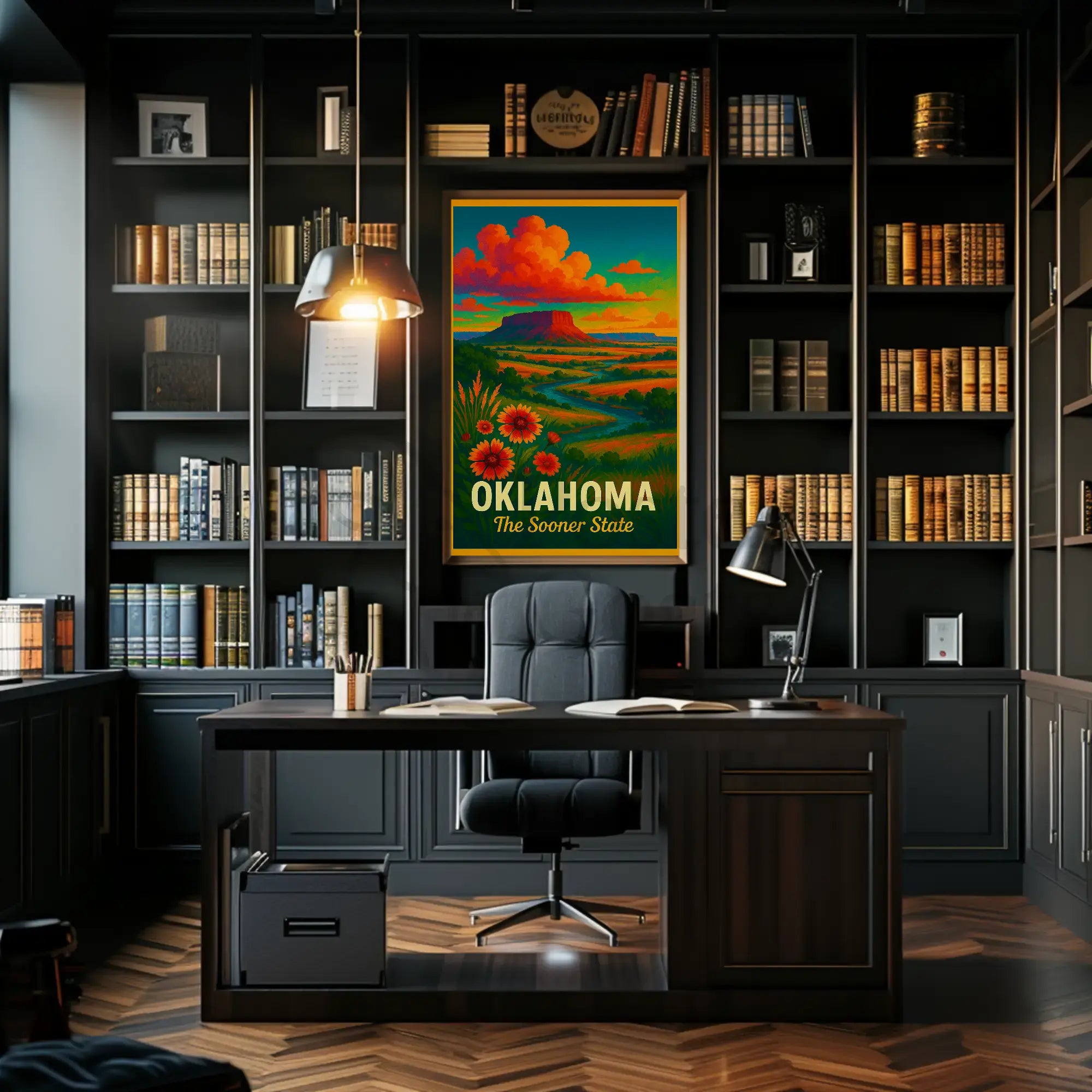 Oklahoma Scenic Vista Mid-Century Travel Poster PosterGoat