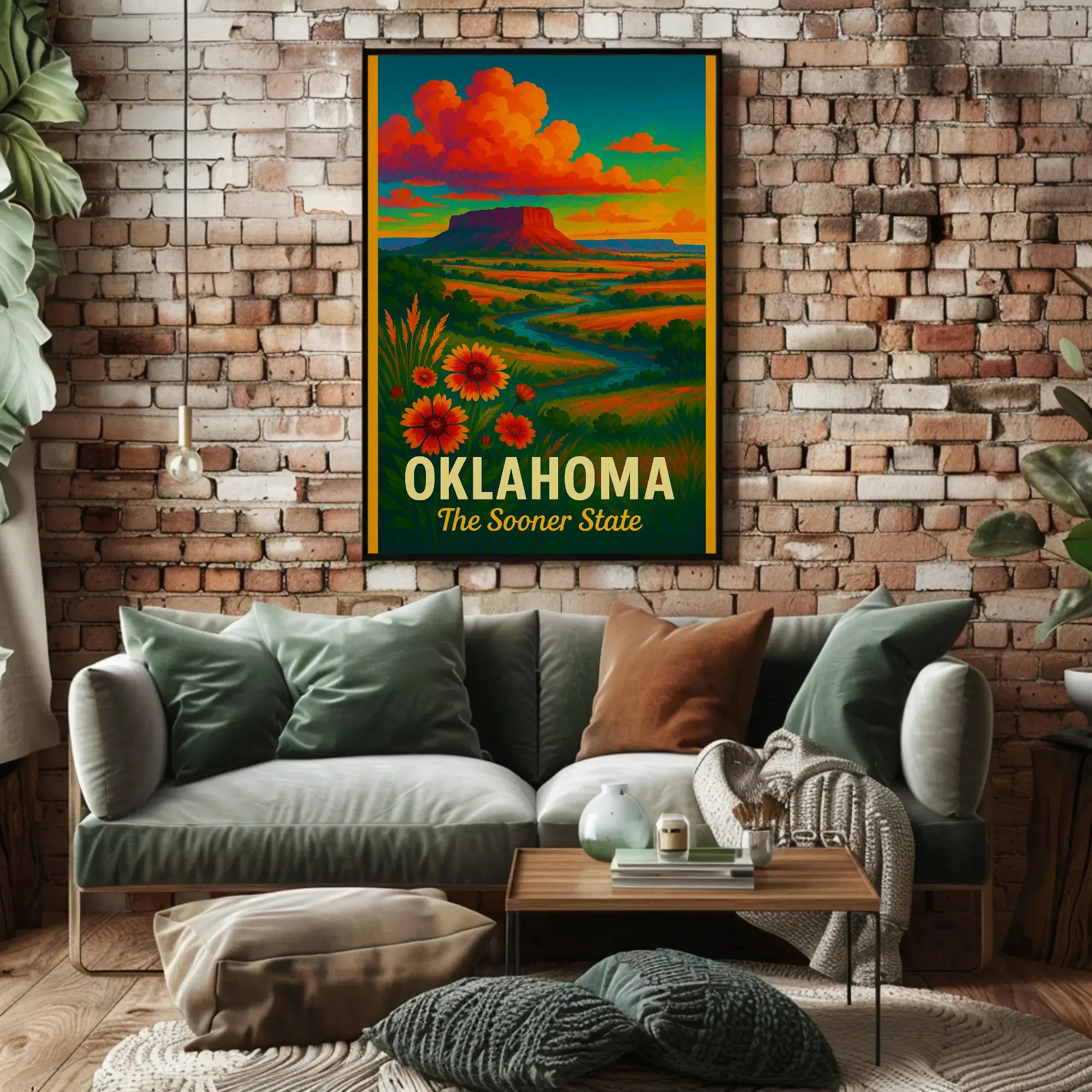 Oklahoma Scenic Vista Mid-Century Travel Poster PosterGoat