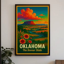 Oklahoma Scenic Vista Mid-Century Travel Poster PosterGoat