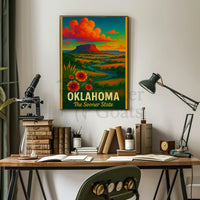 Oklahoma Scenic Vista Mid-Century Travel Poster PosterGoat