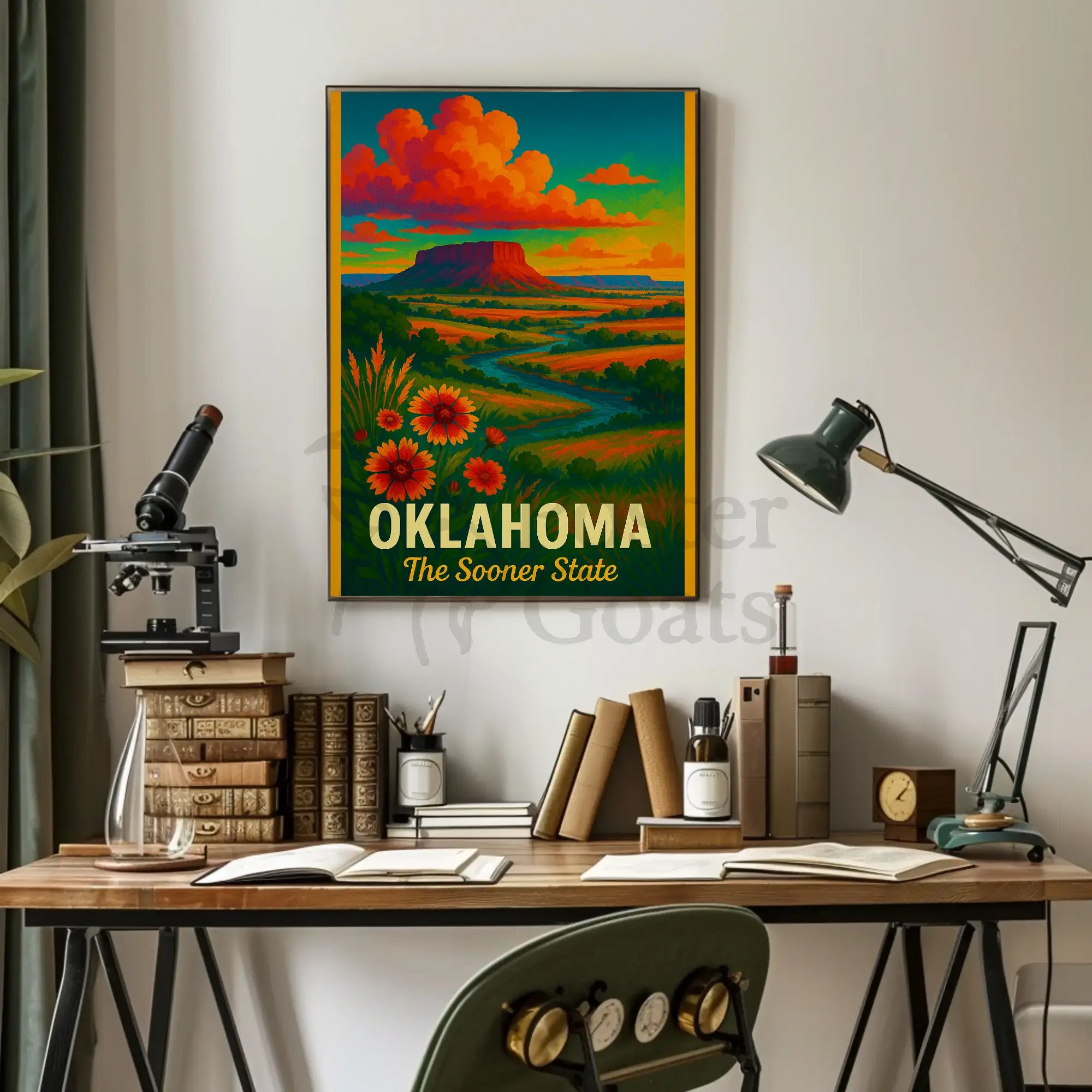 Oklahoma Scenic Vista Mid-Century Travel Poster PosterGoat