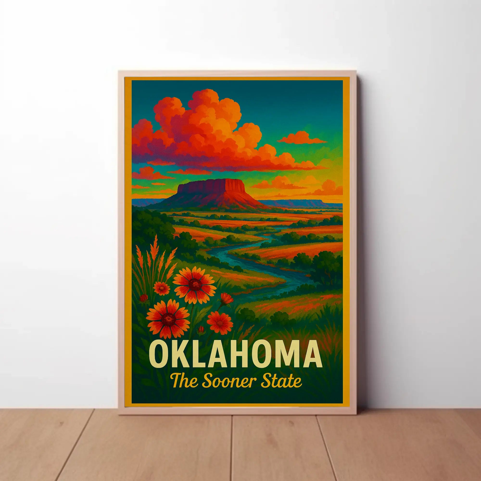 Oklahoma Scenic Vista Mid-Century Travel Poster PosterGoat