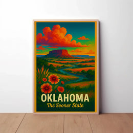 Oklahoma Scenic Vista Mid-Century Travel Poster PosterGoat