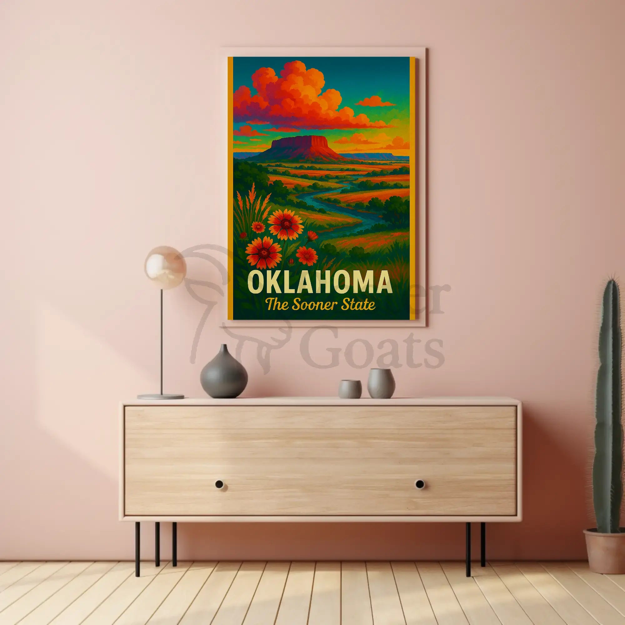 Oklahoma Scenic Vista Mid-Century Travel Poster PosterGoat