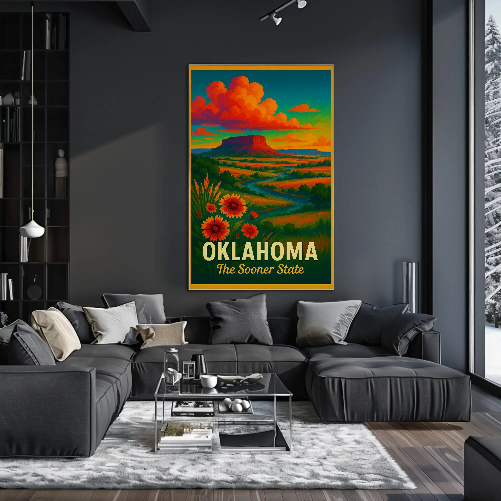 Oklahoma Scenic Vista Mid-Century Travel Poster PosterGoat