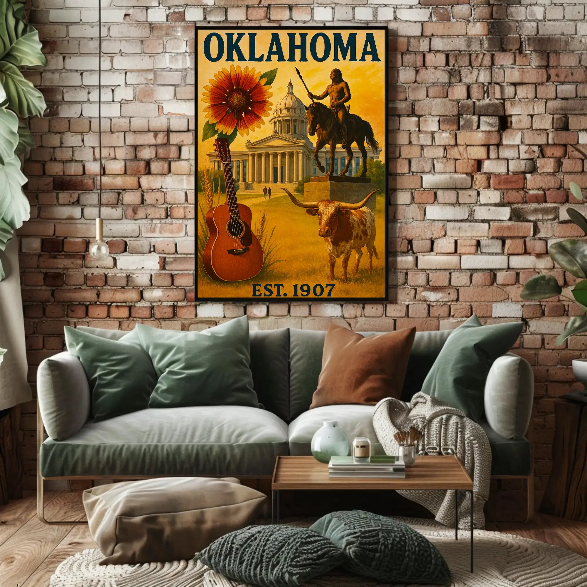 Oklahoma State Pride Vintage Cultural Heritage Poster PosterGoat