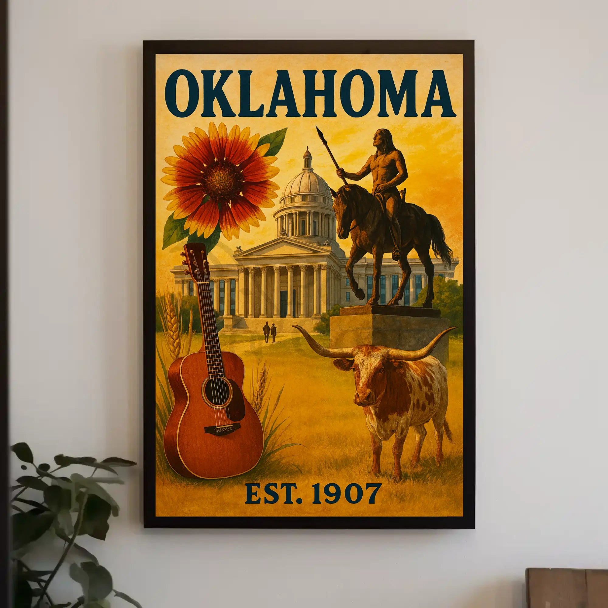 Oklahoma State Pride Vintage Cultural Heritage Poster PosterGoat