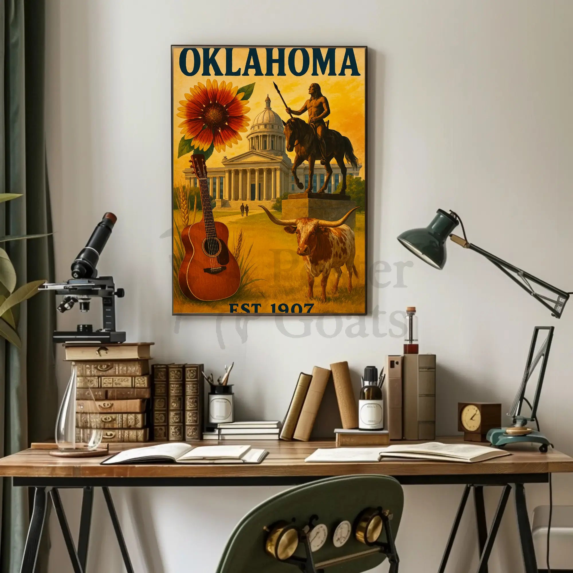 Oklahoma State Pride Vintage Cultural Heritage Poster PosterGoat
