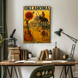 Oklahoma State Pride Vintage Cultural Heritage Poster PosterGoat