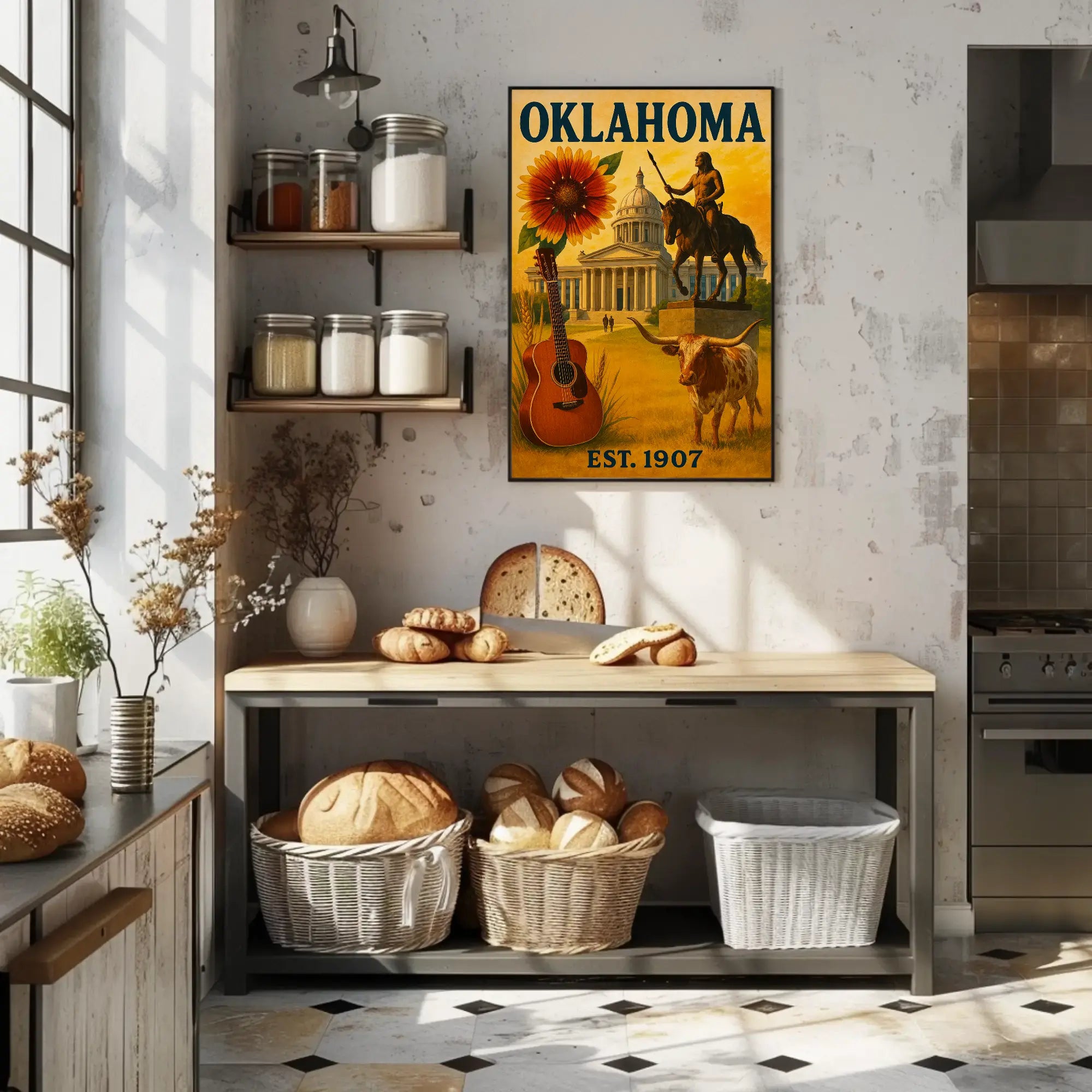 Oklahoma State Pride Vintage Cultural Heritage Poster PosterGoat