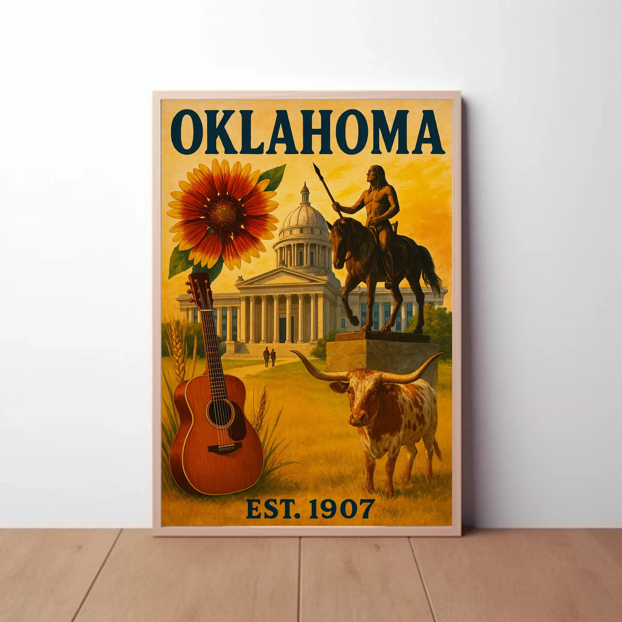 Oklahoma State Pride Vintage Cultural Heritage Poster PosterGoat