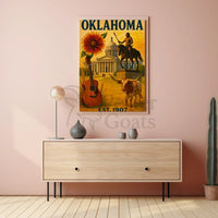Oklahoma State Pride Vintage Cultural Heritage Poster PosterGoat