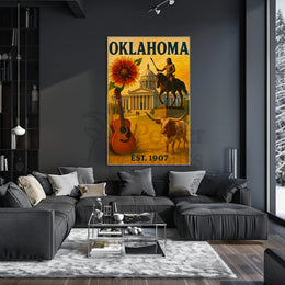 Oklahoma State Pride Vintage Cultural Heritage Poster PosterGoat