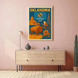 Oklahoma Statehood 1907 Vintage Poster Celebrating Heritage and Culture PosterGoat