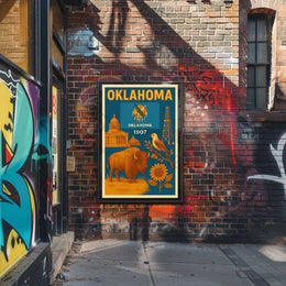 Oklahoma Statehood 1907 Vintage Poster Celebrating Heritage and Culture PosterGoat