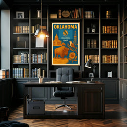 Oklahoma Statehood 1907 Vintage Poster Celebrating Heritage and Culture PosterGoat