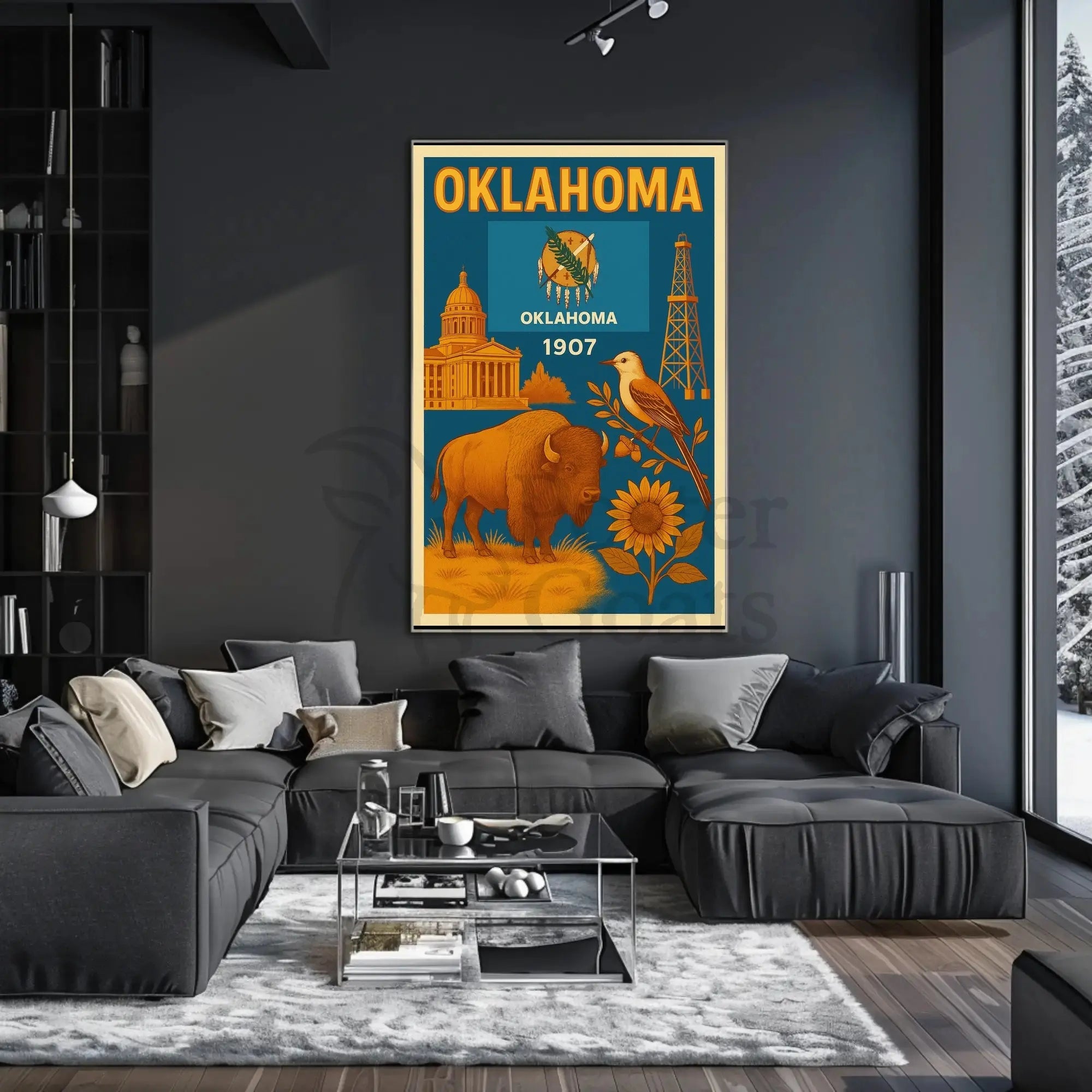 Oklahoma Statehood 1907 Vintage Poster Celebrating Heritage and Culture PosterGoat