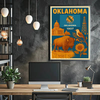 Oklahoma Statehood 1907 Vintage Poster Celebrating Heritage and Culture PosterGoat
