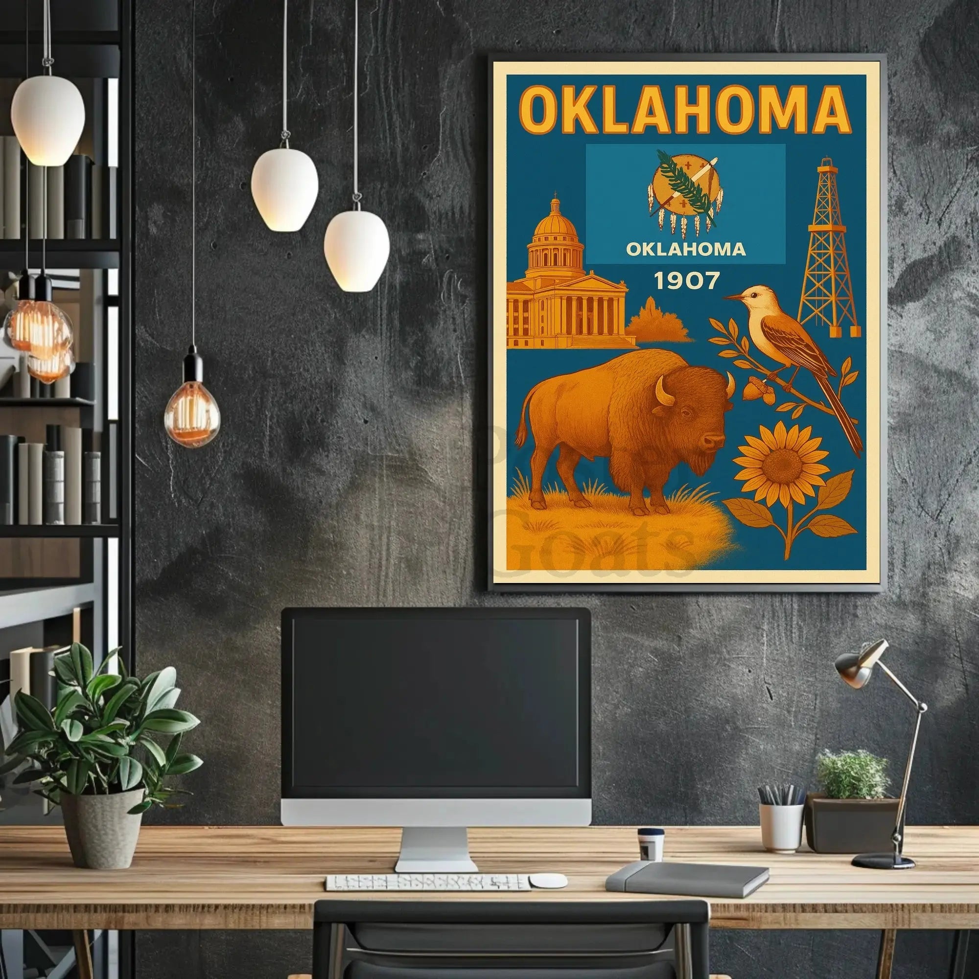Oklahoma Statehood 1907 Vintage Poster Celebrating Heritage and Culture PosterGoat