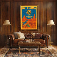 Oklahoma Statehood Celebration Vintage Travel Poster PosterGoat