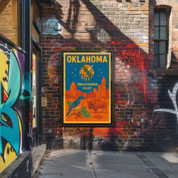 Oklahoma Statehood Celebration Vintage Travel Poster PosterGoat