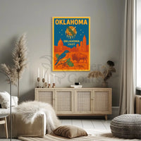 Oklahoma Statehood Celebration Vintage Travel Poster PosterGoat