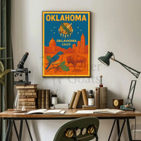 Oklahoma Statehood Celebration Vintage Travel Poster PosterGoat