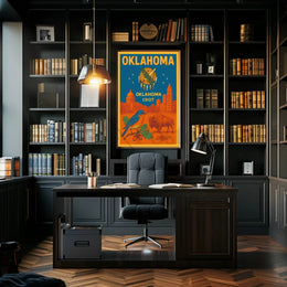 Oklahoma Statehood Celebration Vintage Travel Poster PosterGoat