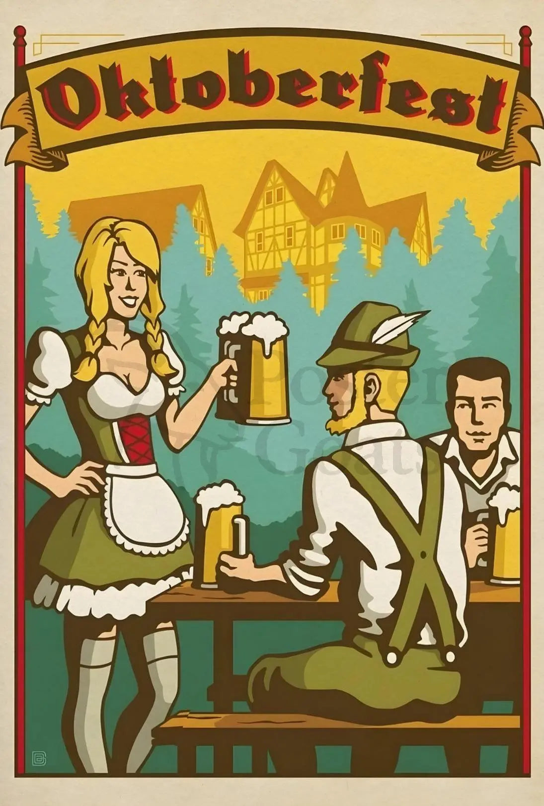 Oktoberfest Celebration Vintage German Art Cultural Poster PosterGoat