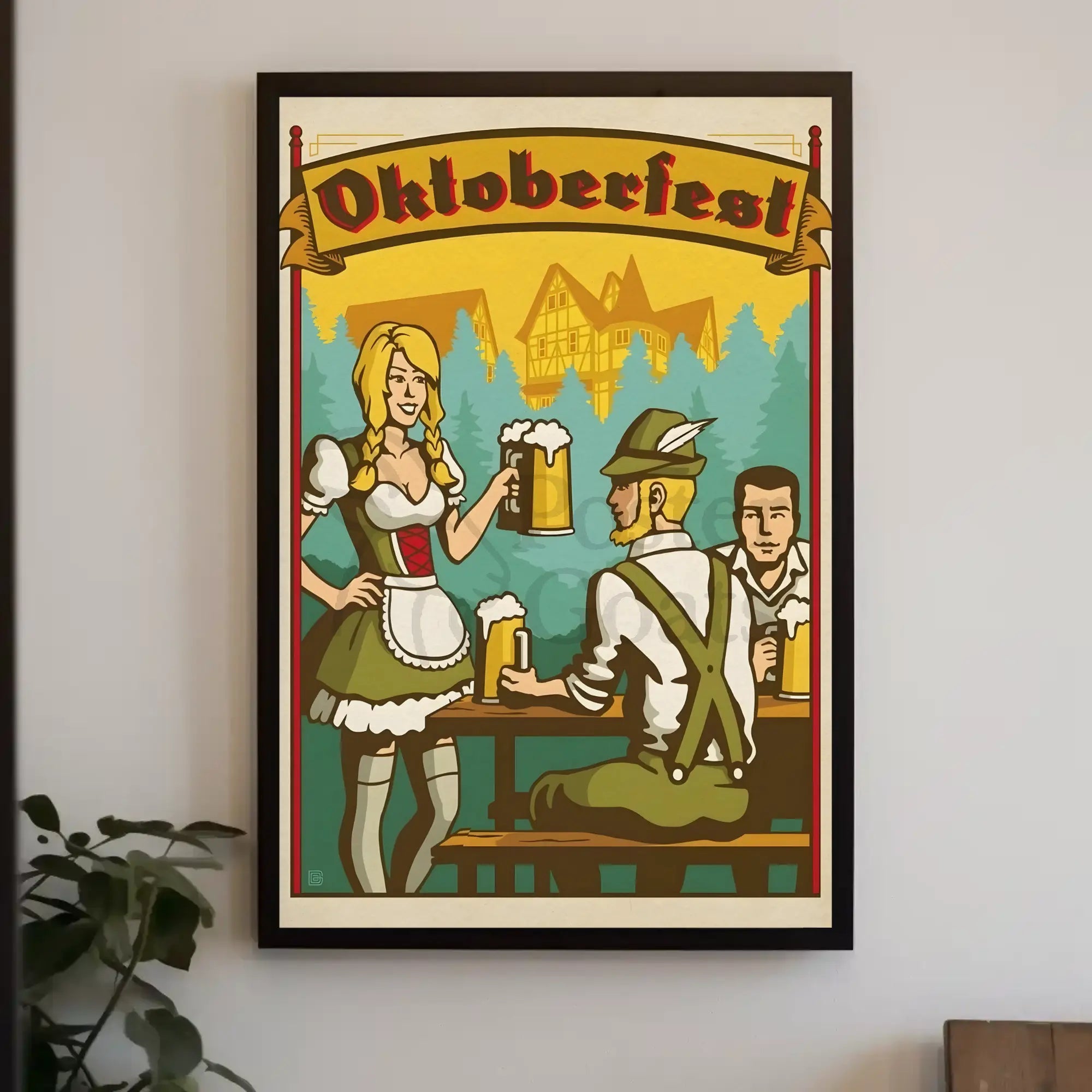 Oktoberfest Celebration Vintage German Art Cultural Poster PosterGoat