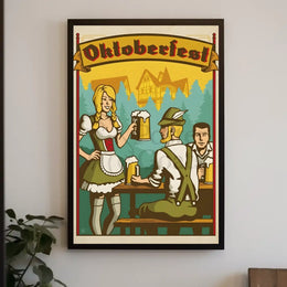 Oktoberfest Celebration Vintage German Art Cultural Poster PosterGoat