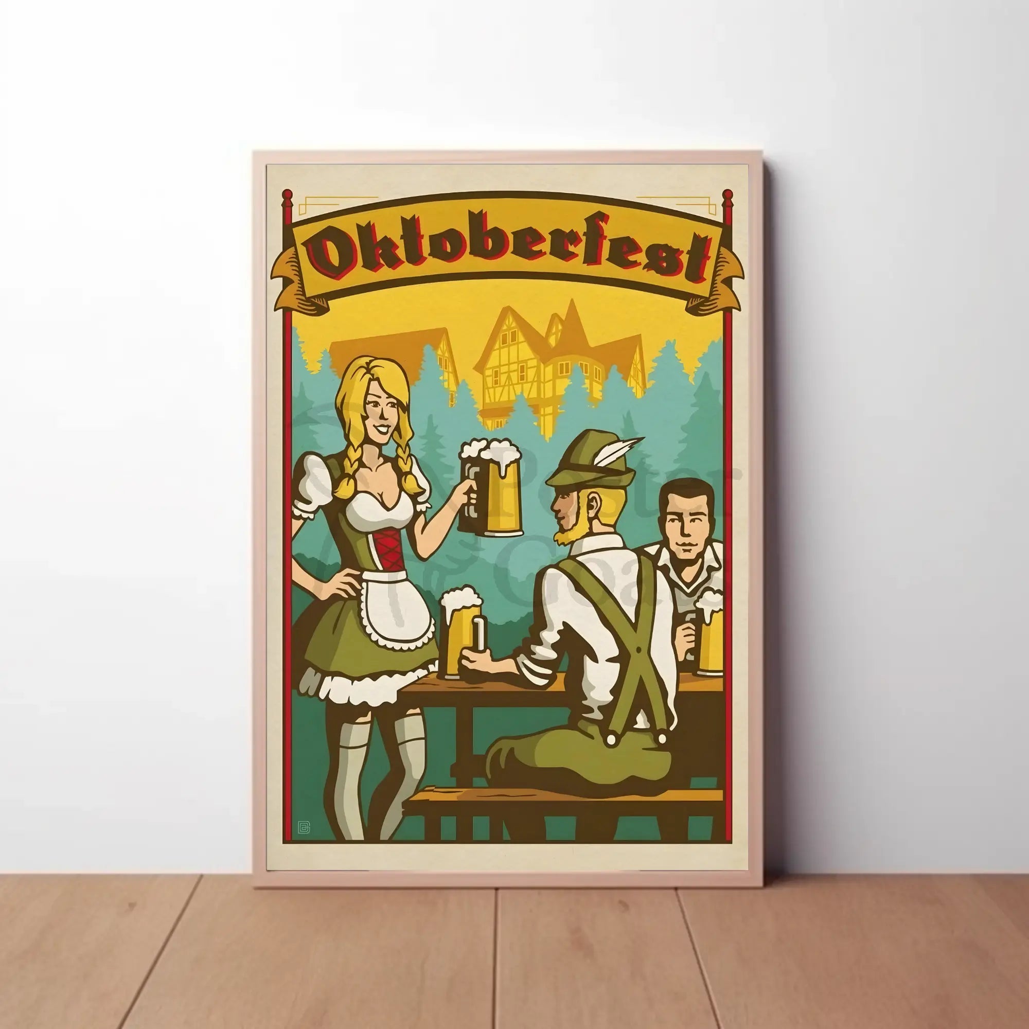 Oktoberfest Celebration Vintage German Art Cultural Poster PosterGoat