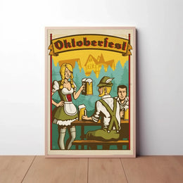 Oktoberfest Celebration Vintage German Art Cultural Poster PosterGoat