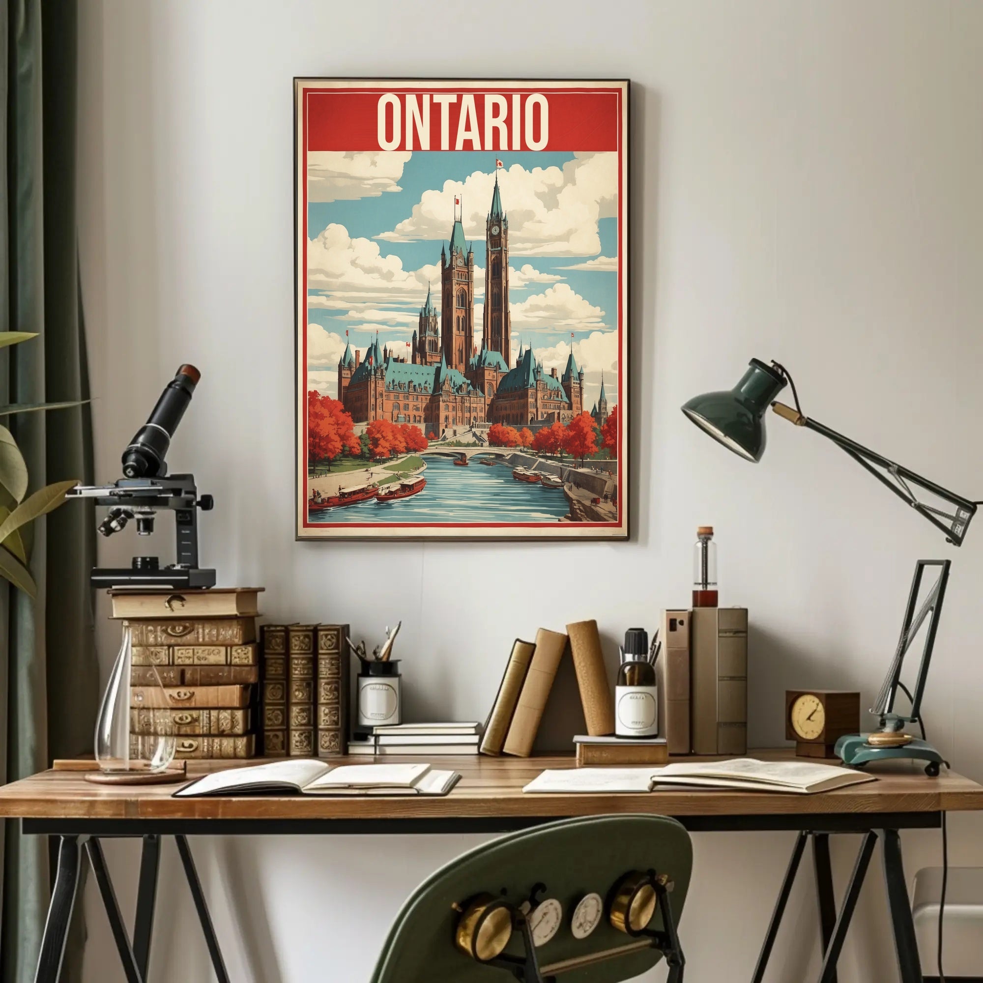 Ontario Parliament Scenic View Vintage Travel Poster PosterGoat