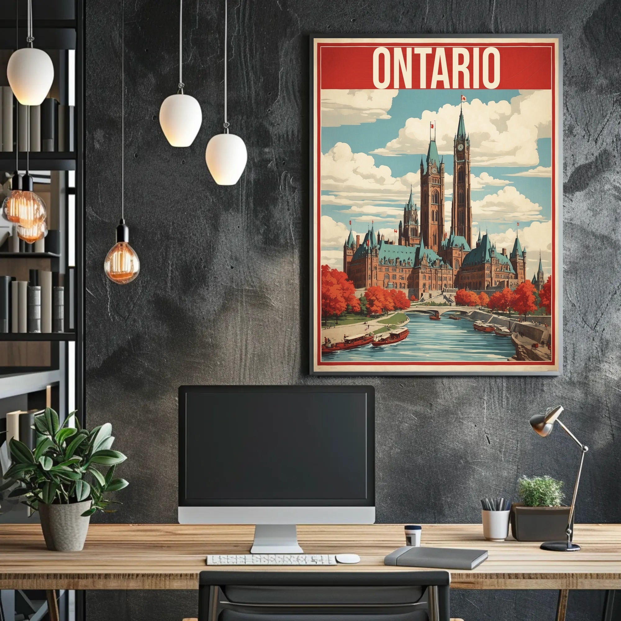 Ontario Parliament Scenic View Vintage Travel Poster PosterGoat
