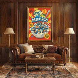 Oops! All Meetings Humorous Pop Culture Poster PosterGoat
