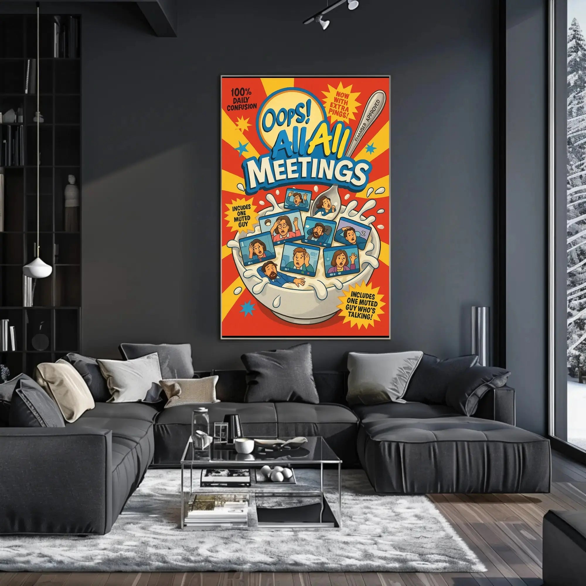 Oops! All Meetings Humorous Pop Culture Poster PosterGoat