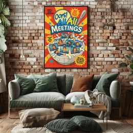 Oops! All Meetings Humorous Pop Culture Poster PosterGoat
