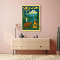Oregon 1859 Vintage Art Print Cultural Heritage Poster PosterGoat