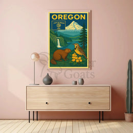 Oregon 1859 Vintage Art Print Cultural Heritage Poster PosterGoat