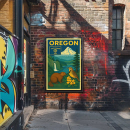 Oregon 1859 Vintage Art Print Cultural Heritage Poster PosterGoat