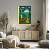 Oregon 1859 Vintage Art Print Cultural Heritage Poster PosterGoat