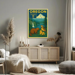 Oregon 1859 Vintage Art Print Cultural Heritage Poster PosterGoat