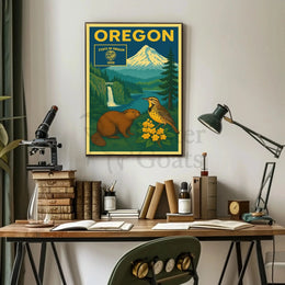 Oregon 1859 Vintage Art Print Cultural Heritage Poster PosterGoat
